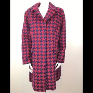 Brand New Isaac Mizrahi Live Houndstooth Women's/Misses Long Trench Coat, Size L